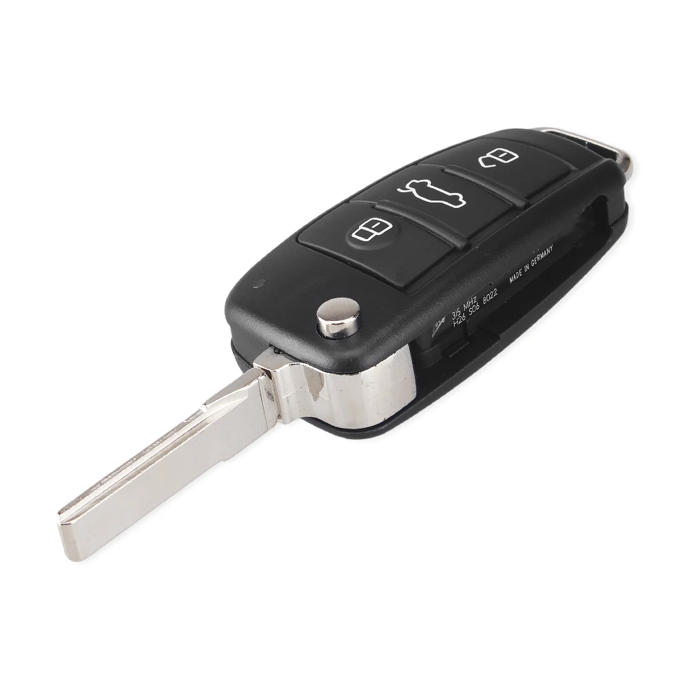 KEYYOU Replacement Folding Flip 3 Button Remote Car Key Shell Cover Fob For Audi Q7 A3 A4 A6 A6L A8 TT 2008 2009 Key Fob Case
