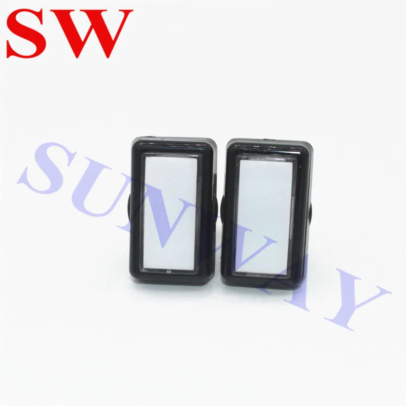 زر ضغط مستطيل مضاء أبيض 46 × 27 مللي متر ، 5 قطعة ، زر ضغط ممر 12 فولت مع مفتاح صغير لآلة ألعاب الأركيد