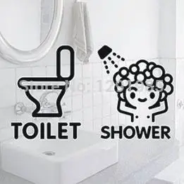 

Free Shipping Cute Baby Bathroom Toilet Wall Sticker Tile Glass Wall Stickers Children Kids Decoration DIY