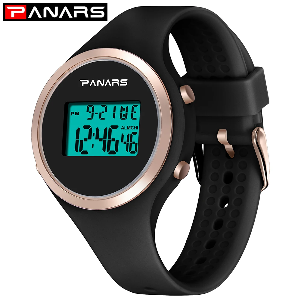 PANARS Women Men\'s Luminous Watches Electronic Digital Waterproof Watch Fashion Simple Silicon Belt Students Kids Watch 8122