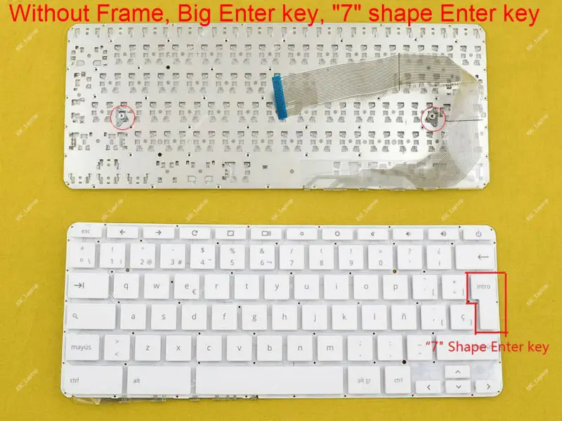 

Новая белая клавиатура с испанской раскладкой Teclado для ноутбука HP 14-x007tu 14-x008tu 14-x010nr 14-x010wm без рамки WIN8