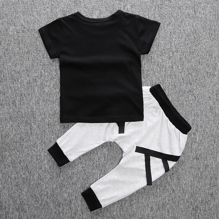 New Fashion Brand Summer Baby Girls Boy Clothing Sets Short-sleeved Cotton T-shirt Top+Pants Baby Boys Girl Clothes Infant Suits