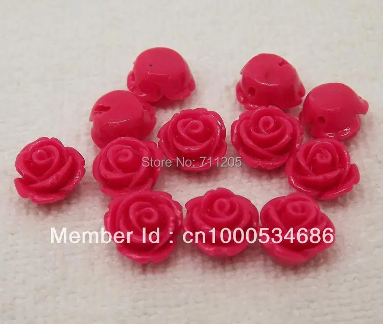 Wholesale Beautiful 10mm Resin Synthetic Pink Rose 10pcs , Min. Order is $10,we provide mixed wholesale for all items !