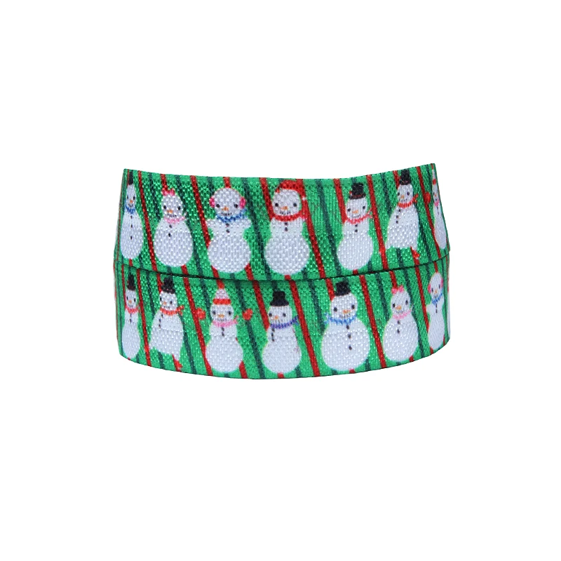 

FLRA FOE 5/8 fold over elastic 100yards roll Christmas snowman fold over elastic ribbon