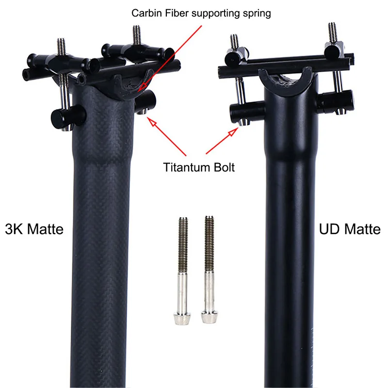 Super-Light Carbon Bicycle Seatpost, Road Bike Seat Post, UD Matte, Bike Parts, 27.2mm, 30.8mm, 31.6x30 0mm, 350mm, 400mm