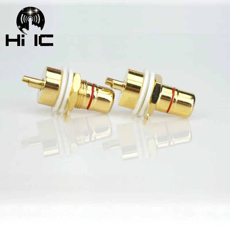 1 par amp de alta fidelidade cobre puro banhado a ouro rca fêmea soquete chassi rca cmc conector fêmea plugue do terminal áudio cobre