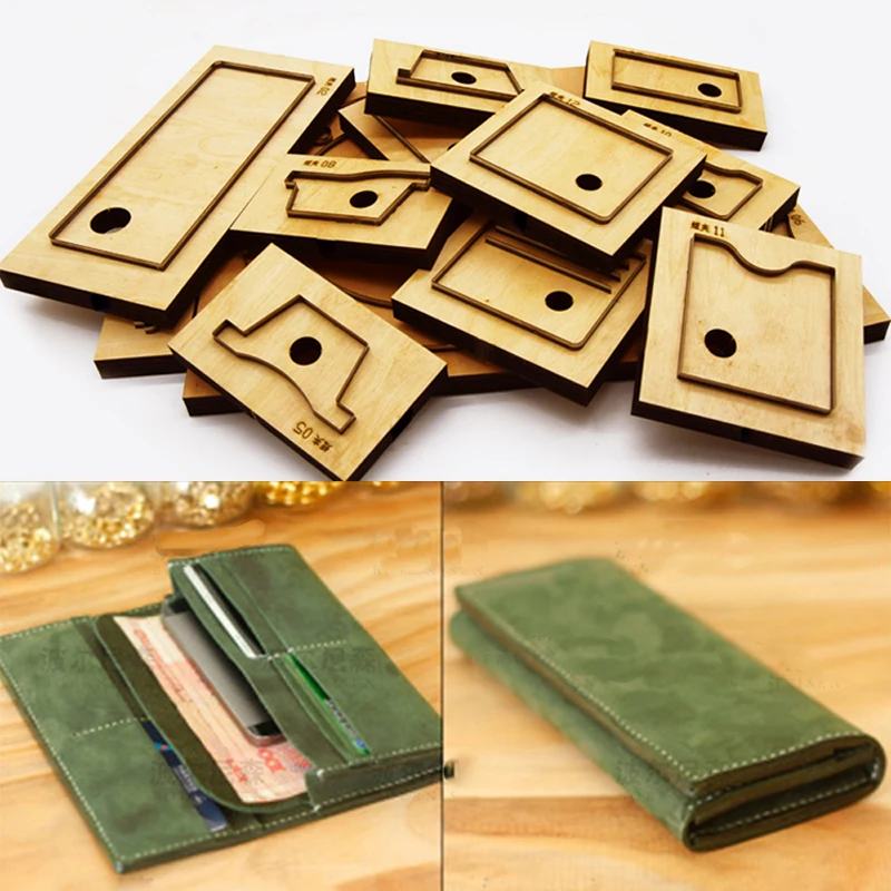 220x90x20mm DIY leather craft card holder long folded wallet cell phone case cutting die knife mould hand punch tool bag pattern