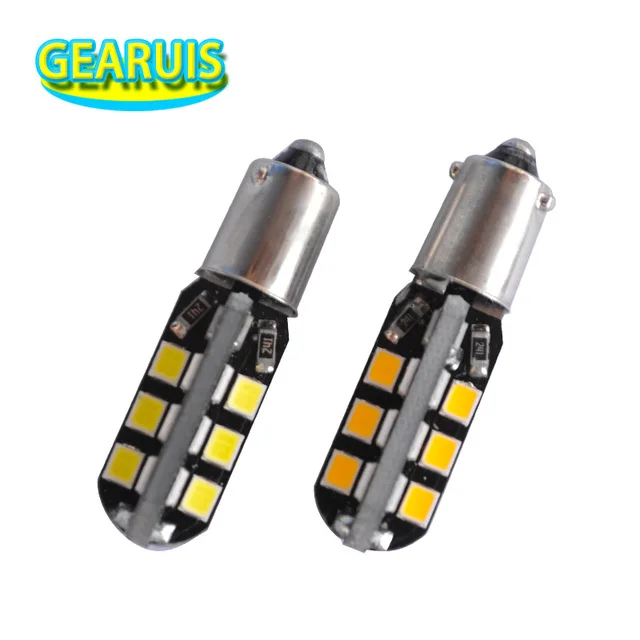 10pcs BA9S 24 SMD 2835 LED T4W car Auto Side Maker Wedge Door bulbs Instrument  lamp Licence plate lights white warm white 12V