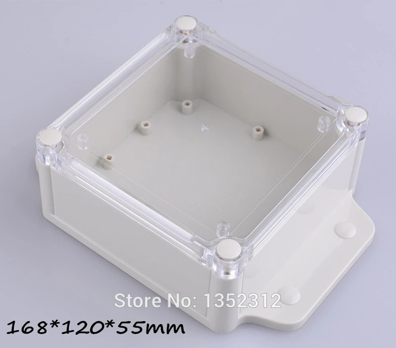 One pcs 168*120*55mm Belt ears plastic waterproof box ip68 wall mount abs plastic enclosure for electronic junction box