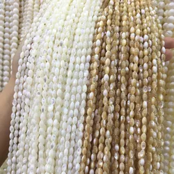 Natural Rice shape Trochus Top Shell Stone White Beads For Jewelry Making DIY Bracelet Necklace 4*7/5*8/6*9 mm Strand 15''