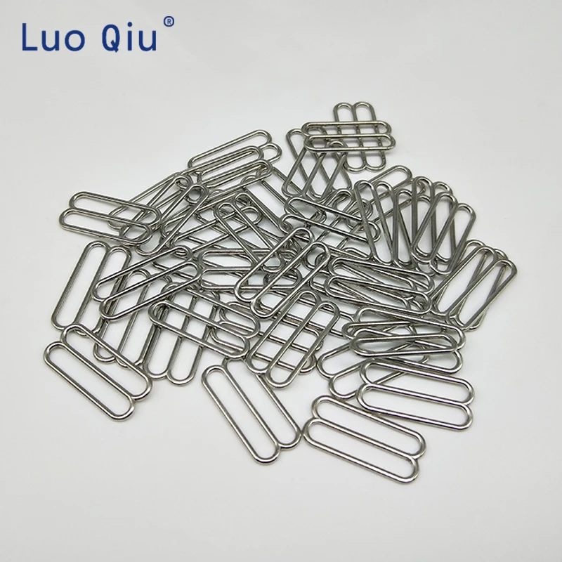 Metal&plastic buckle Brassiere clasp nylon coated metal Silver bra adjustable buckles 8 Bra underwear 25mm 500 pcs/lot Luo Qiu