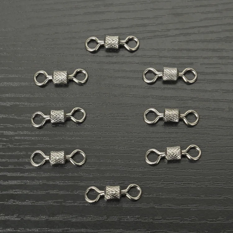 10pcs/lot  Ball Bearing Stainless Steel Fish Connector Rolling Swivels Rig Barrel Pin Connector Lure Fishing Accessories