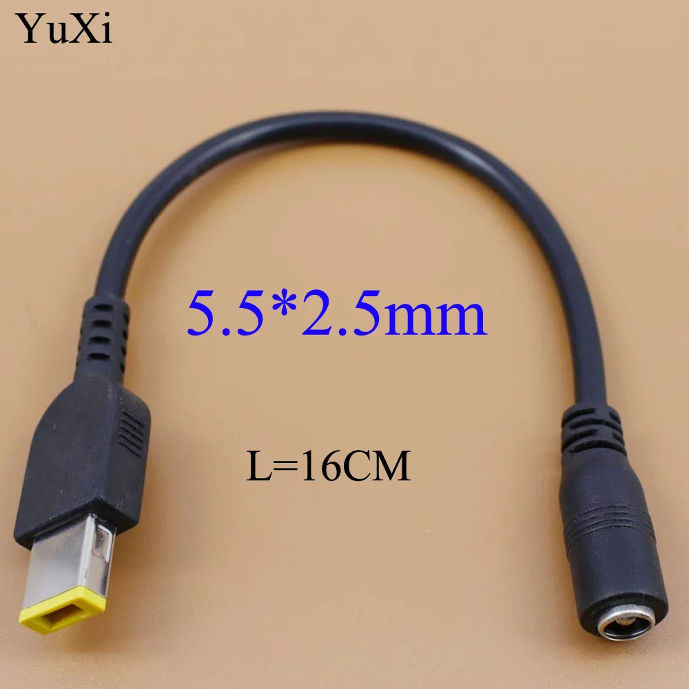 DC 5.5x2.5mm Female to Square Tip Yellow Tip for Lenovo Tip Adapter Connector Converter for Lenovo ThinkPad X1 Ultrabook 5.5*2.5