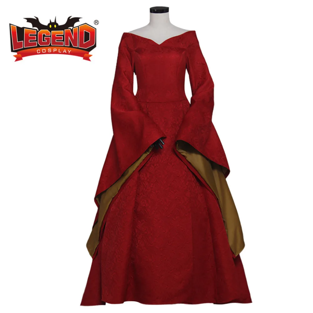 Cersei Lannister Costume Dress Red Medieval Renaissance Ball Gown Dress Cosplay Costume