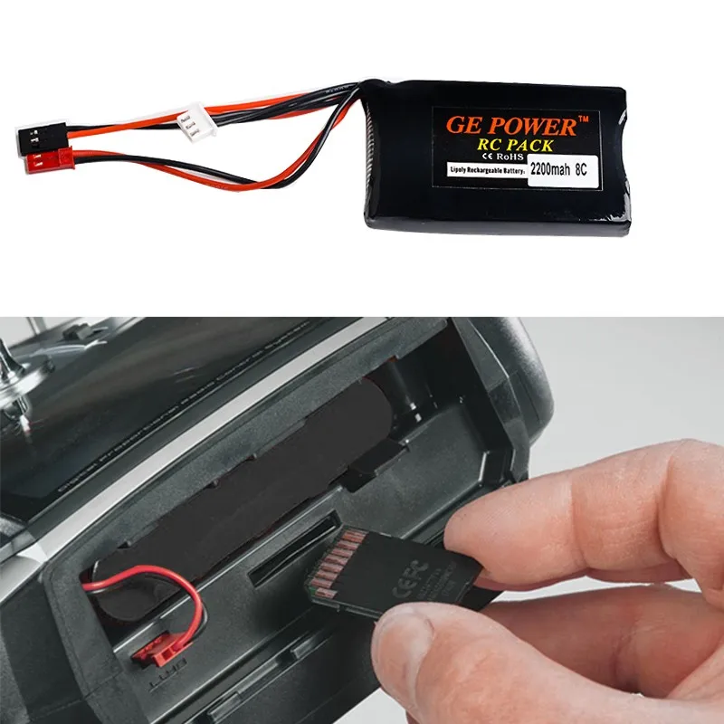 1pcs Li-Polymer 2S 7.4V 2200MAH 8C Lipo Battery For Flysky GT3B T6 / Futaba 14SG 2.4Ghz FASSTest 14ch t10J Transmitter