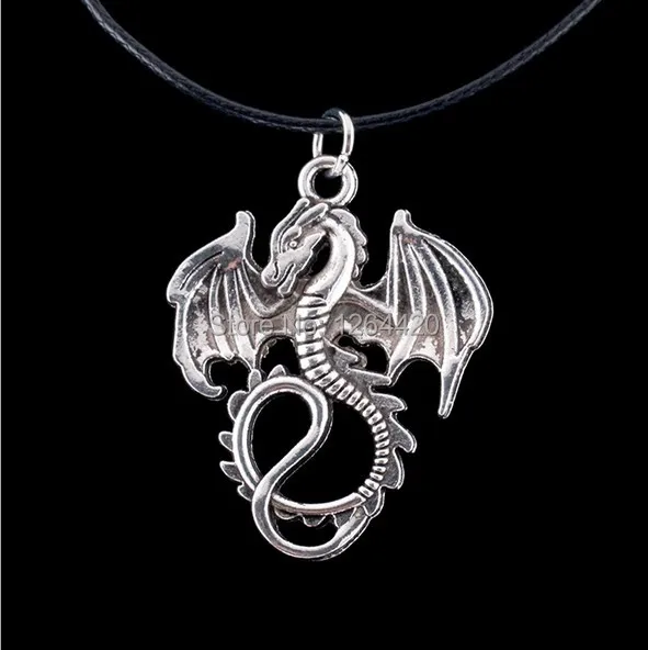 New The Desolation of Smaug  Dragon Pendant Necklace For Men Antique Silver And Antique Bronze Color 20pcs/lot