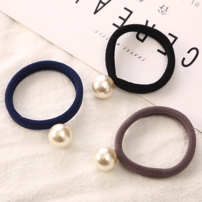 5PC Fashion Women Pearls Elastic Hair Band Hair Accessories for Girls Ponytail Holder Towel Ring Headwear Multicolor Tie Gum