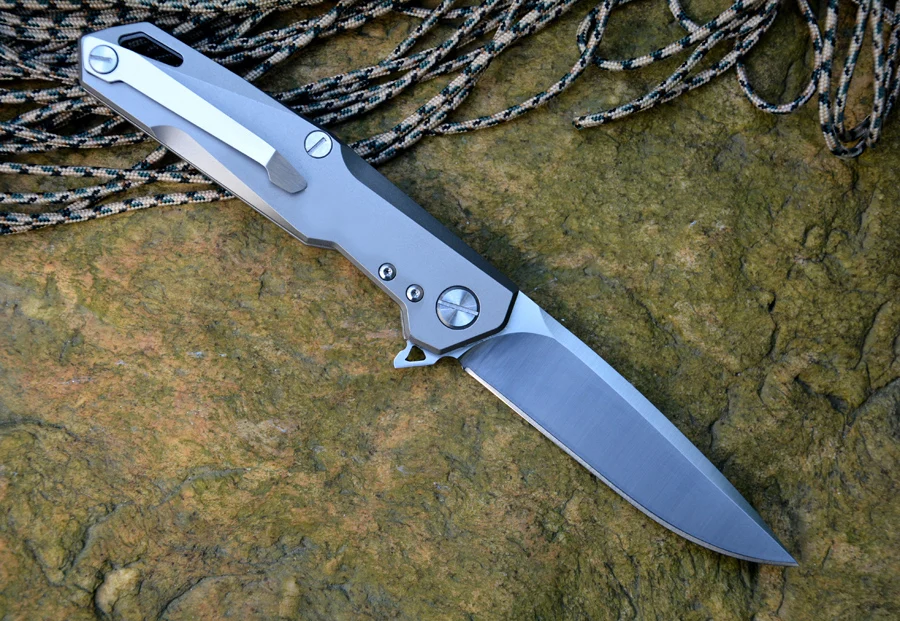 TwoSun TS21 Flipper Folding Knife Titanium Handle 3.43\
