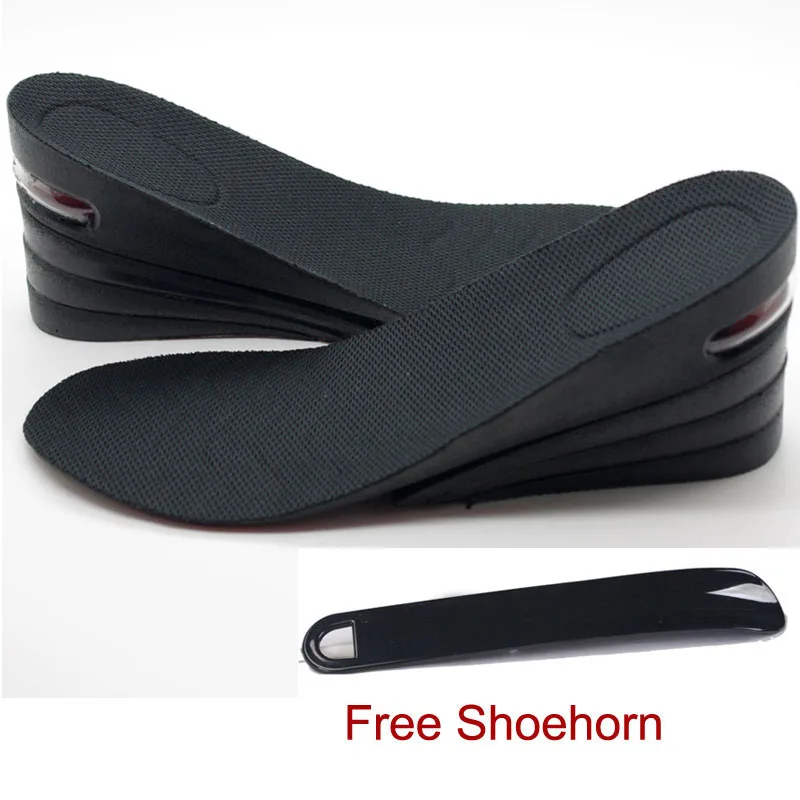 3-8cm Height Increasing Men's PU Adjustable Elevator insole Lift Inserts Shoes Pad 4 Layers Increased Height for Men