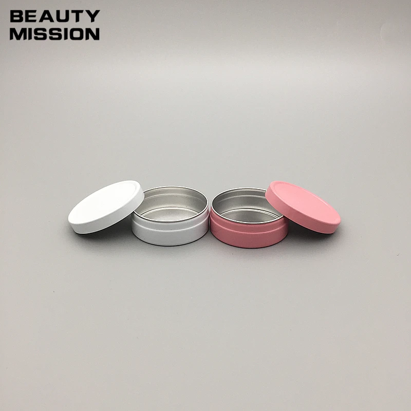 

BEAUTY MISSION 10ml white/pink aluminium cream bottle,comestic case jar,10g aluminum tins,10ml 10g aluminum lip balm container