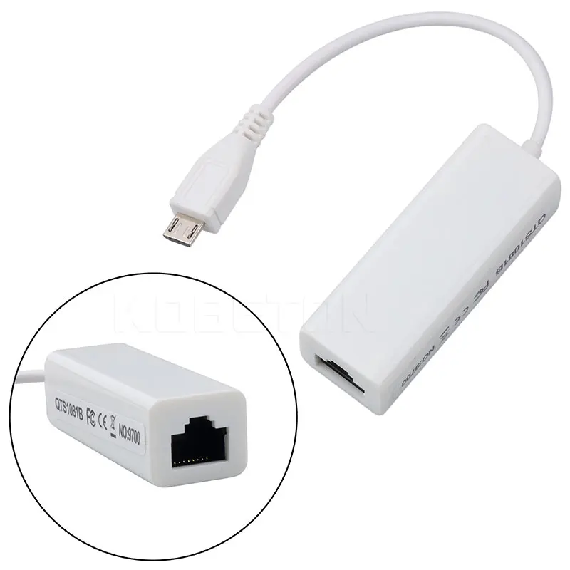 Micro USB 2.0 Male To RJ-45 Female 5-Pin 10Mbps Ethernet LAN Network Adapter Card For Android PC Laptop Tablets For Windows