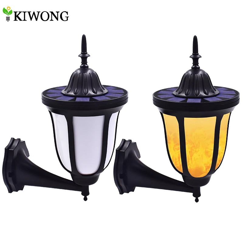 

Solar Wall Lights Flickering Flames 96 LED Outdoor Dancing Night Light Waterproof New Lantern Design for Garden Door Patio Yard