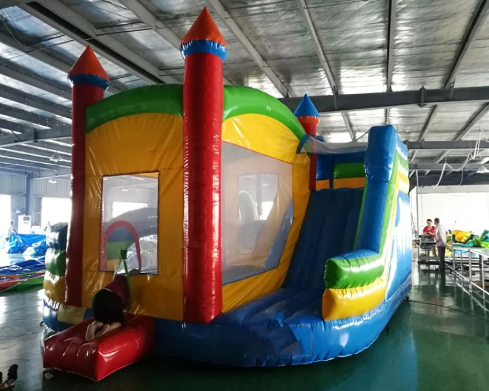 Inflatable amusement park slide for children, trampoline playground, inflatable bouncer with obstacle course