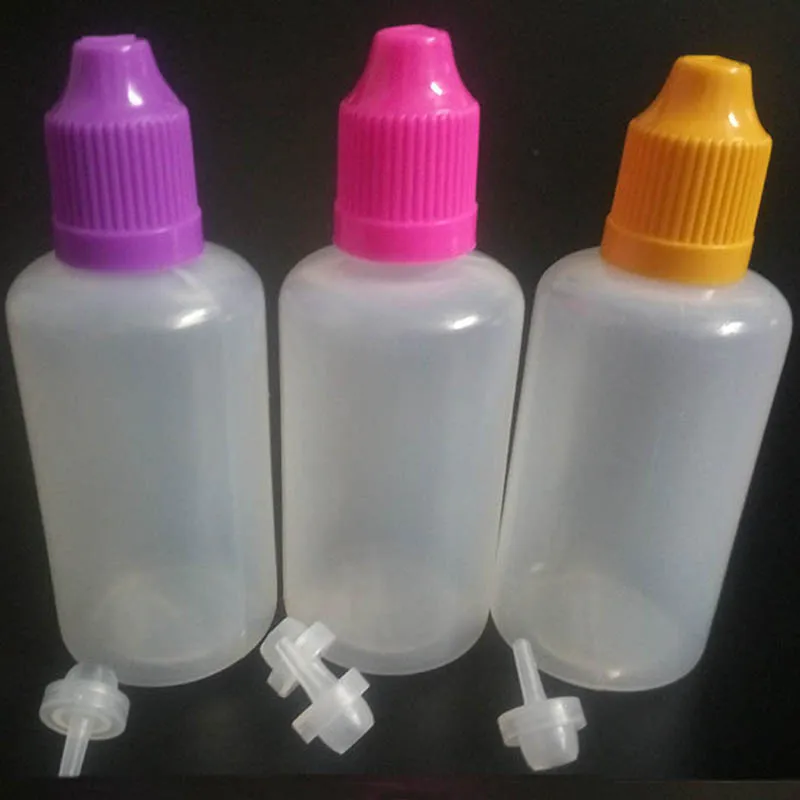 1000pcs PE 50ML Plastic Dropper Bottle empaty e Liquid oil Bottle With Childproof Cap and Thin Tip for E-Cigare Nail Geltt