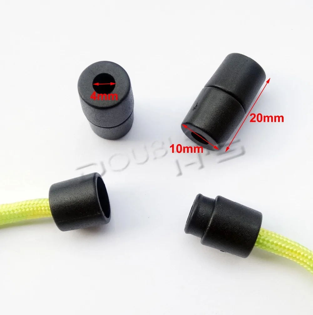 50 unids/lote cordón de plástico negro conectores de barril Pop separables de seguridad para cordones de cinta y Paracord