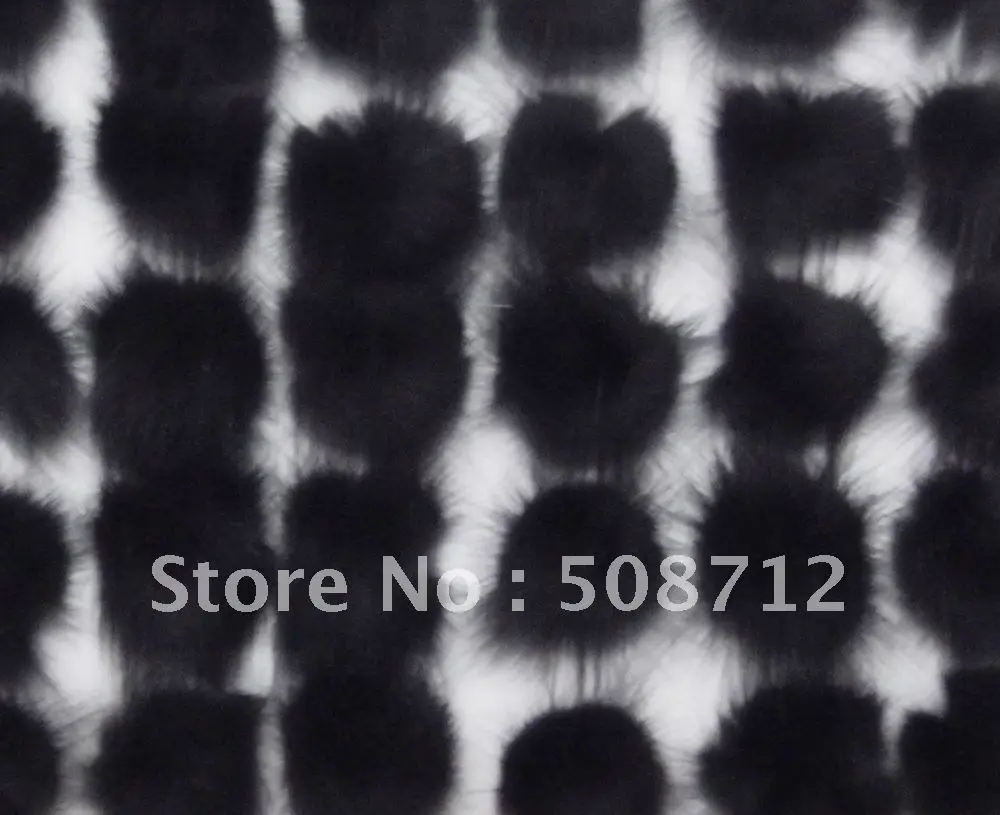 

Free shipping!!!!500pcs mink fur ball embellishment sew trim for DIY craft hair accessory 30m black