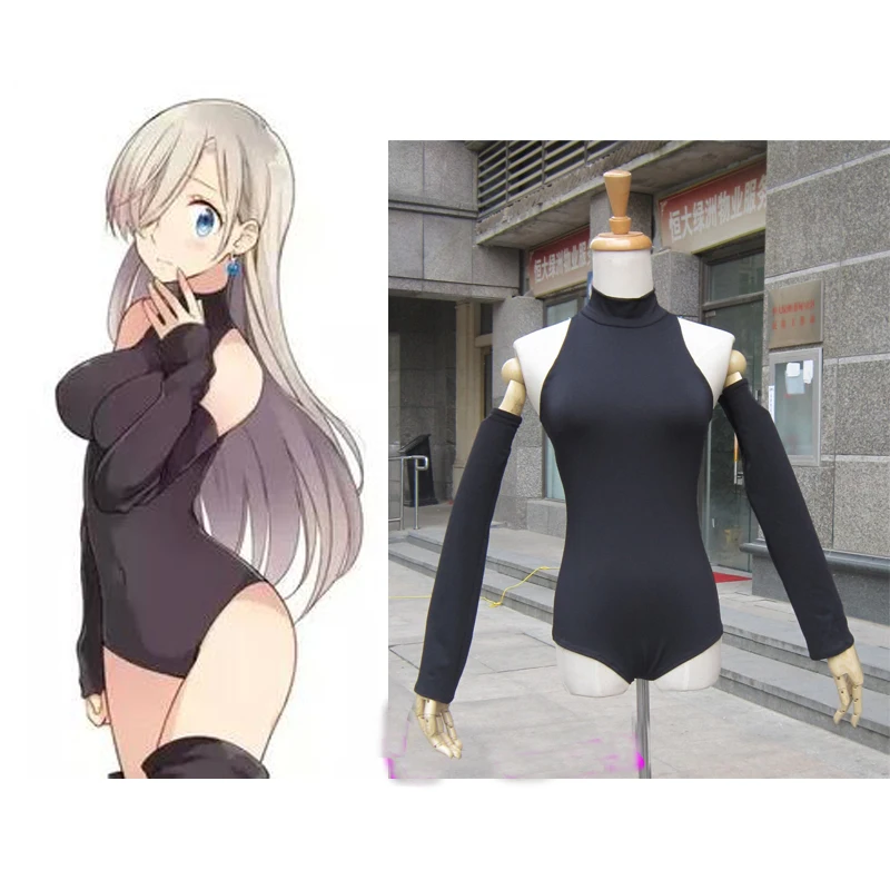 2024 New Anime Elizabeth Liones Cosplay Costume Nanatsu no Taizai Whole Set balck Jumpsuits