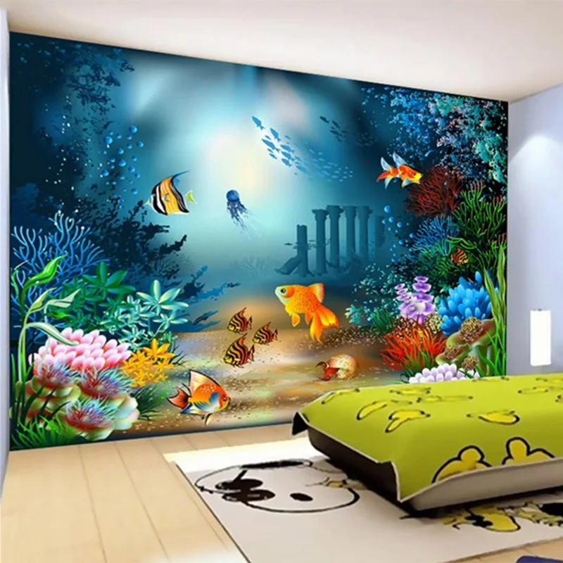 

Custom Mural Wallpaper 3D Cartoon Underwater World Photo Wall Painting Children's Bedroom Cartoon Decor Wall Paper For Walls 3 D