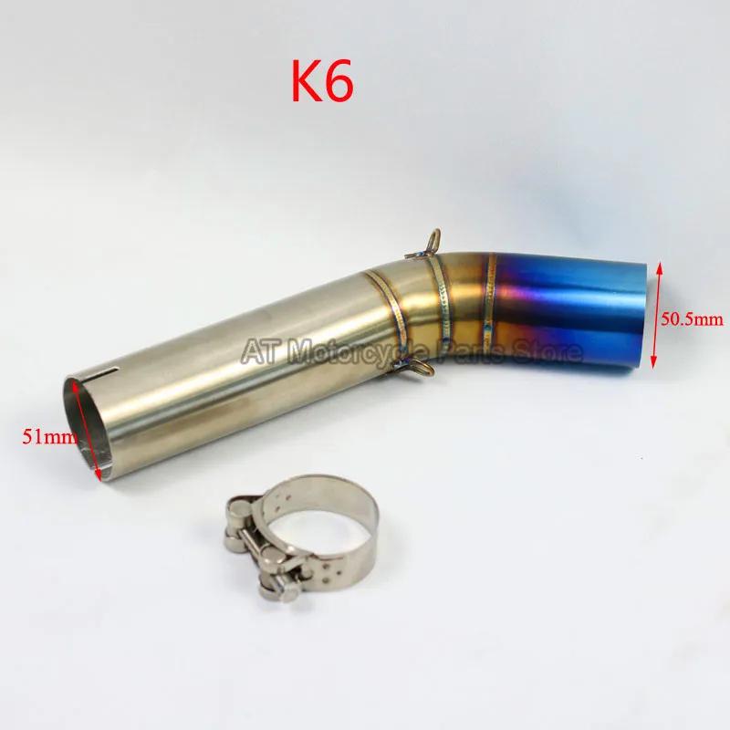 

Motorcycle Exhaust Adapter Middle Link Pipe Connect Muffler Slip-on For SUZUKI GSXR 600 700 K6 K7 Stainless Steel Tube