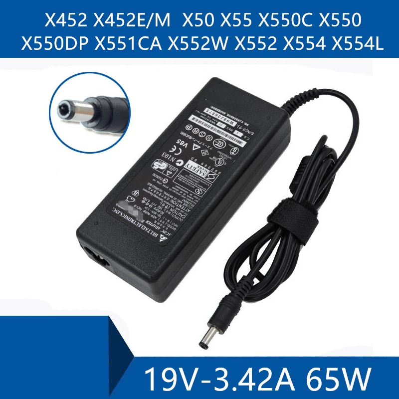 Laptop AC Adapter DC Charger Connector Port Cable For ASUS  X452 X452E/M  X50 X55 X550C X550 X550DP X551CA X552W X552 X554 X554L