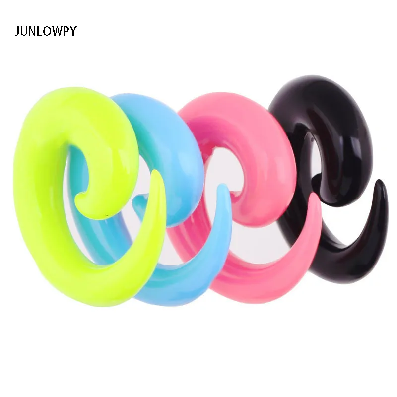 

JUNLOWPY Spiral Acrylic Ear Plugs Expanders Stretchers Flesh Tunnels Kit Piercing Gauge Wholesale Body Jewelry Ear Tapers 100pcs