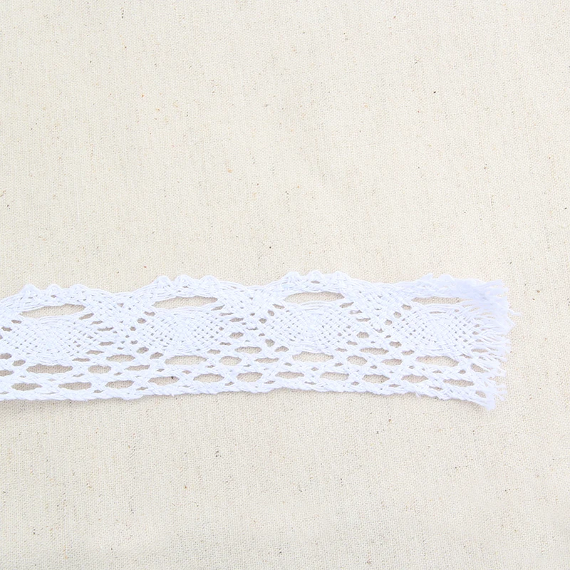 4 CM New White Color Knitted 100% Cotton Thread Lace DIY Handmade Exclusive For Cloth Dress 10 M/Lot HB-1-4