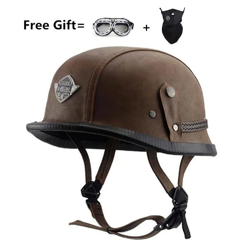 German Military Style Dot Open Face Helmets Cruiser Chopper  Motorcycle M L XL XXL