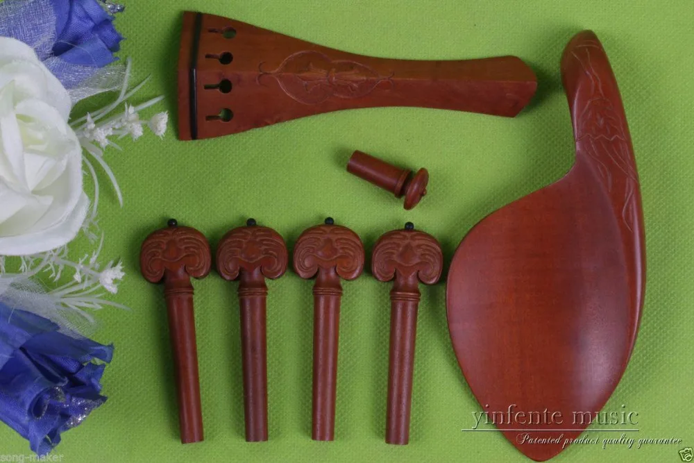 

1 set 4/4 violin ebony parts,jujube wood tailpiece peg chinrest endpin #45