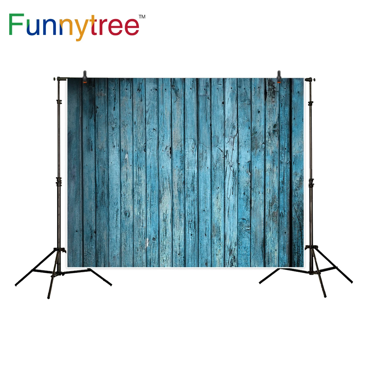 Funnytree photography background blue royal abstract wood wall floor decor backdrop photocall photo studio printed