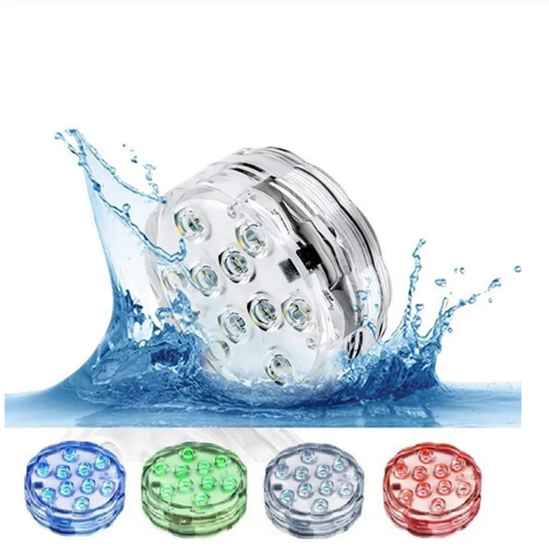 

3 10 13leds Swimming pool lights with remote control RGB dive light durable LED bulb portable underwater night light battery