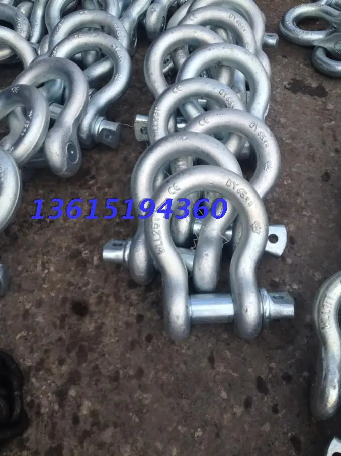 Bow shackle shackle 25T American 25 tons of galvanized 1-3/4 horseshoe bow shackle shackle