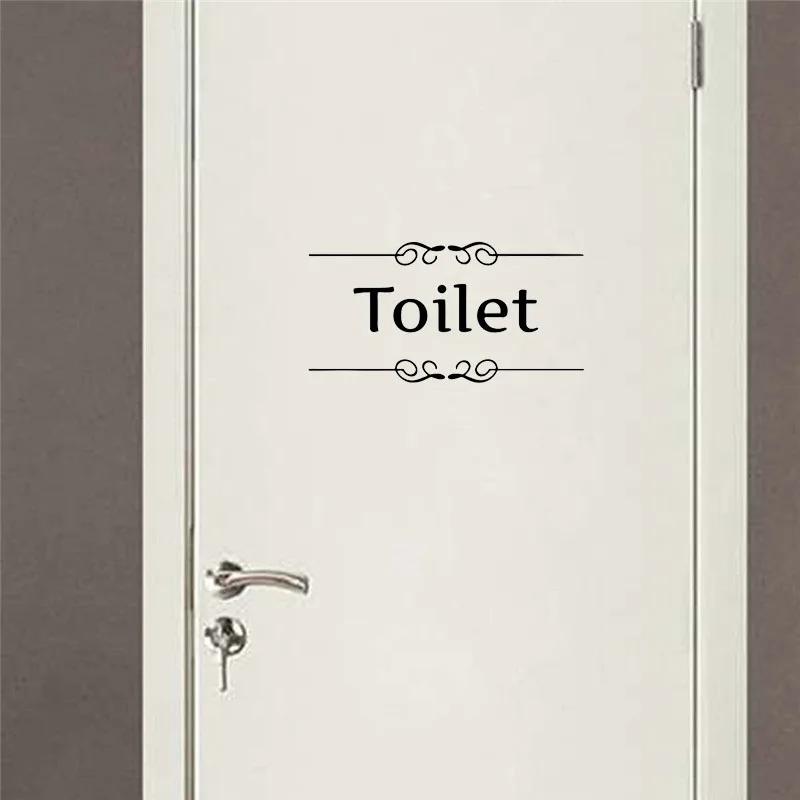 WC Toilet Entrance Sign Door Stickers For Public Place Home Decoration Creative Pattern Wall Decals Diy Funny Vinyl Mural Art