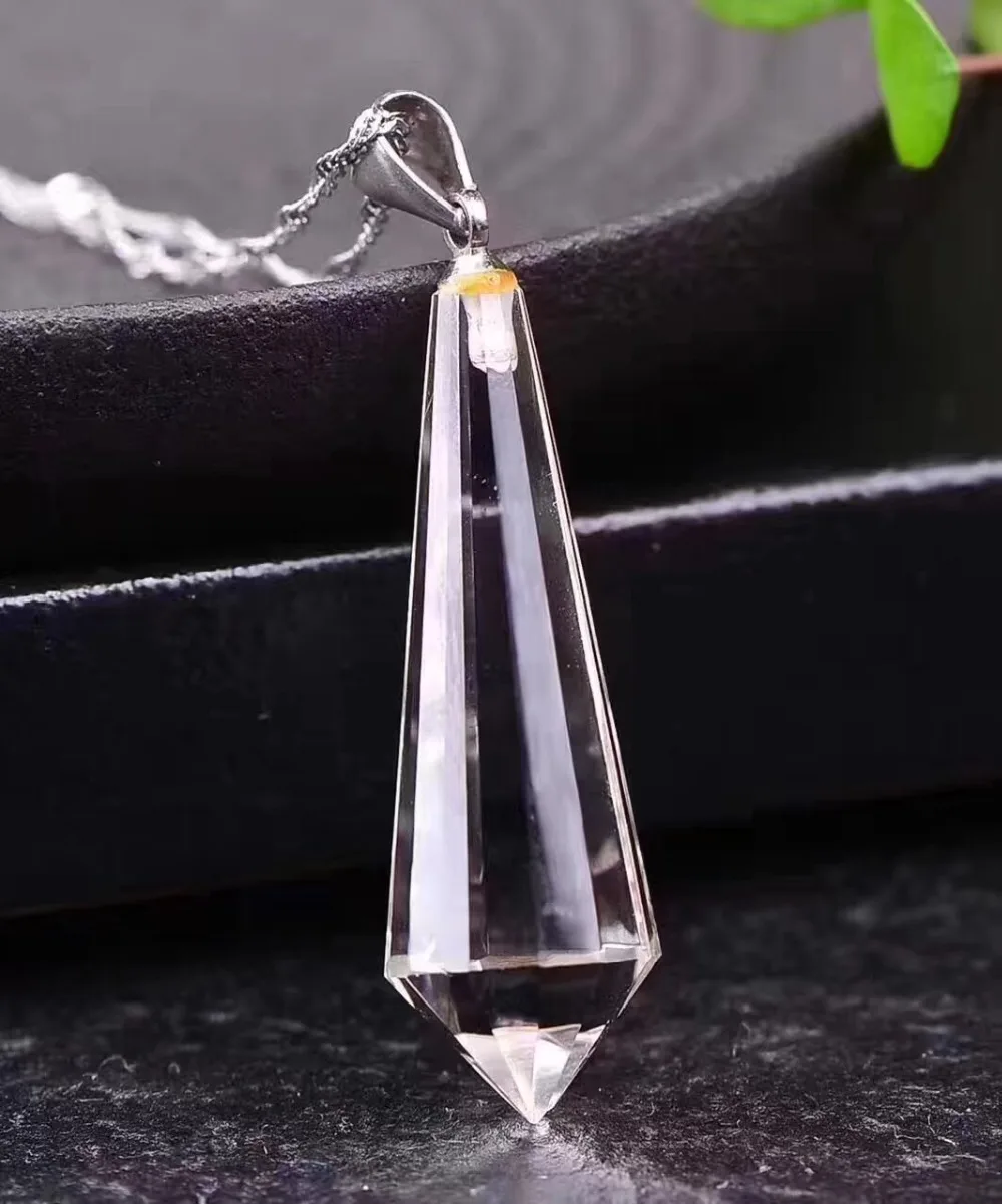 Natural clear quartz crystal wand point Spirit pendulum pendant healing stones for gifts