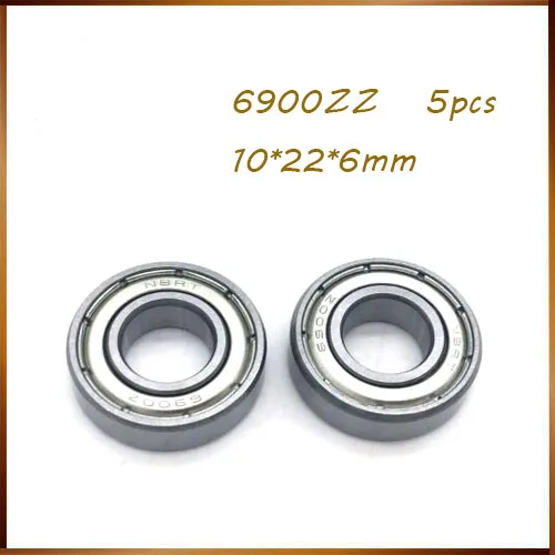 

6900ZZ Bearing ABEC (5PCS) 10x22x6 mm Metric Thin Section 6900 ZZ Ball Bearings 6900Z 6900zz