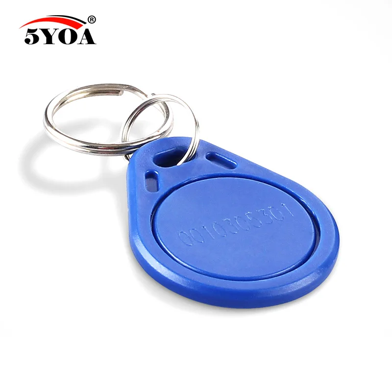 100pcs EM4100 125khz ID Keyfob RFID Tag Tags llaveros llavero Porta Chave Card Sticker Key Fob Token Ring Proximity Chip TK4100