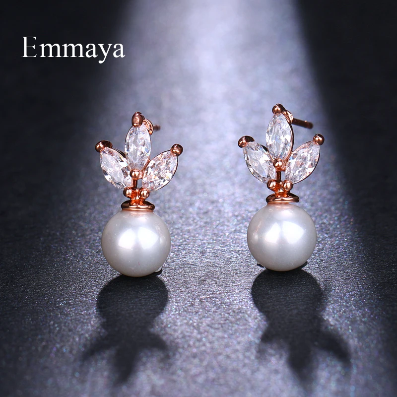 Emmaya Luxury Austrian Clear Cubic Zirconia Earrings for Women Imitation Earrings Ear Dangle Women Girl Jewelry