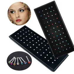 Crystal Nose Ring & Studs For Women Girl Jewelry Surgical Steel Nose Piercing White/Colorful Rhinestone Body Jewelry
