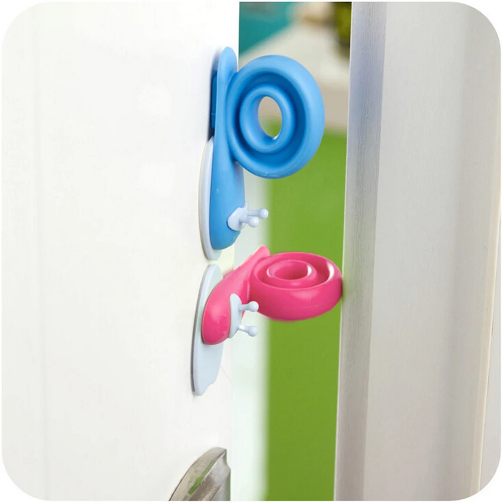 Tope de puerta de seguridad de plástico EVA para bebé, Protector de seguridad para niños, topes de puerta con forma de caracol, Color aleatorio, lindo, Kawaii