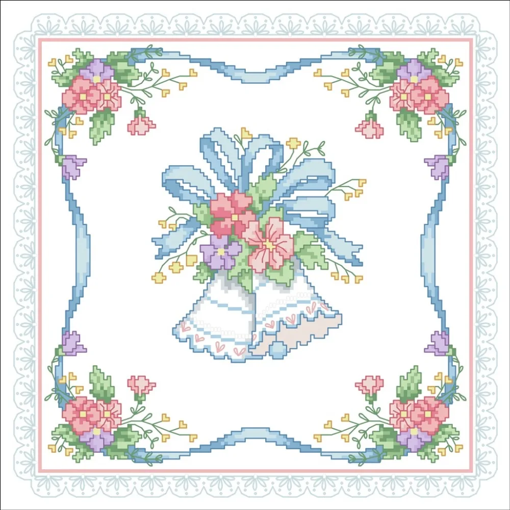 Together forever cross stitch package swans rose lovers marriage 18ct 14ct 11ct cloth cotton thread embroidery DIY handmade