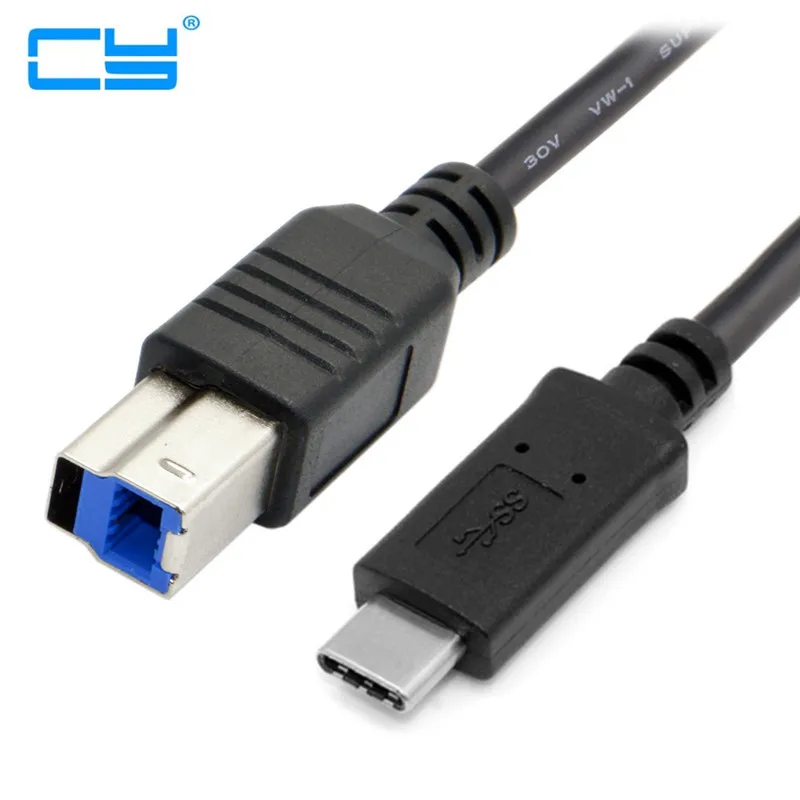 1m 10Gbps High Speed USB 3.1 Type C to 3.0 B BM Cable Interface Data Transmission Connector for 2015 Macbook to Printer Scanner